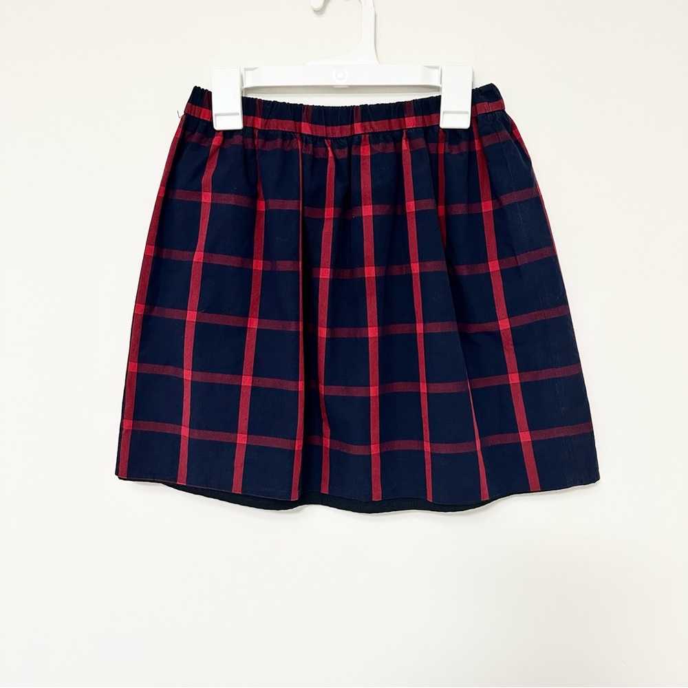 Crewcuts Navy and Red Plaid Elastic-Waist Skirt Girls size 10 Classic Preppy